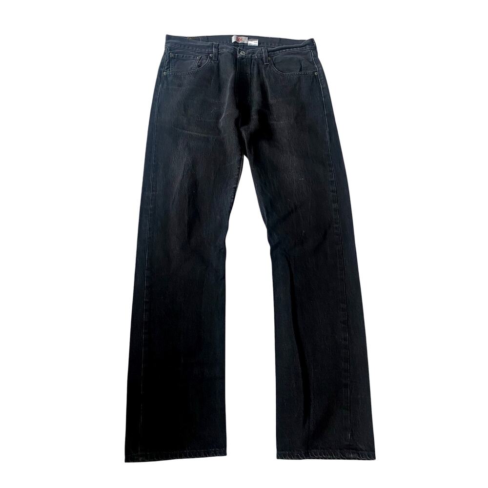Levi's 501 Original Straight Leg Button Fly Jeans Black 38x38 Made In Mexico Y2K